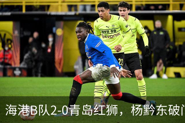 海港B队2-0青岛红狮，杨黔东破门，李圣龙锦上添花